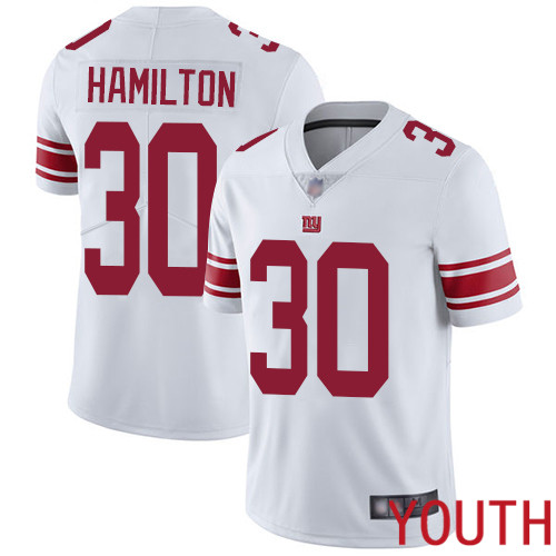 Youth New York Giants 30 Antonio Hamilton White Vapor Untouchable Limited Player Football NFL Jersey